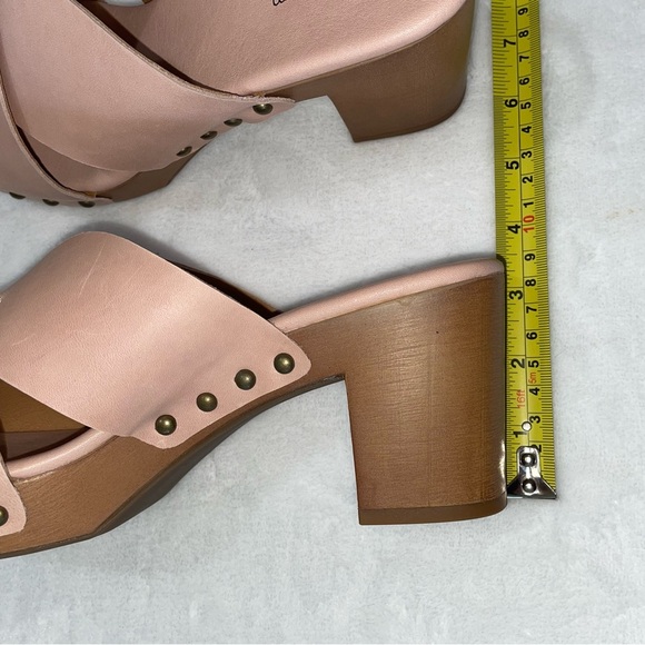 BNWT $200 Sz 9 Blush Pink Mule Belle & Bloom Wedge Heeled Sandal Clog​ - Picture 6 of 8